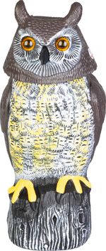 Plašič vtákov Strend Pro, sova, solárna, USB, otočná hlava, zvuk, svietiace oči