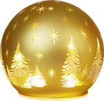 Ball MagicHome Christmas, glass, red, 10x warm white LED, 12x11 cm, 3xAA