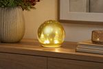 Ball MagicHome Christmas, glass, red, 10x warm white LED, 12x11 cm, 3xAA