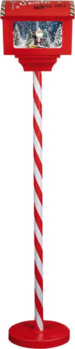 Decoration MagicHome Christmas, mailbox, red, 3xAA, 20x27x150 cm