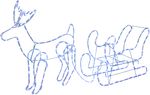 Decoration MagicHome Christmas, reindeer, with sleigh, 240x cool white LED, outdoor, L-1.2 m