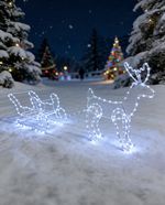 Decoration MagicHome Christmas, reindeer, with sleigh, 240x cool white LED, outdoor, L-1.2 m