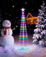 Decoration MagicHome Christmas, tree, 190x LED, multi-color, plastic-copper, 50x180 cm