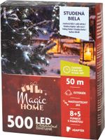 Fényfüzér MagicHome, karácsonyi, 500xLED, hideg fehér, 50 m