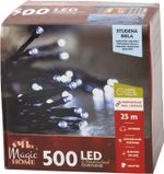 Fényfüzér MagicHome Karácsony, időzítő, 500xLED, hideg fehér, 10 funkció, 25 m, IP44