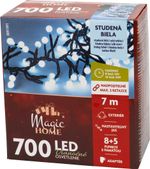 Fényfüzér MagicHome Karácsony, időzítő, 700xLED, hideg fehér, 8 funkció, 7 m, IP44