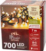 Fényfüzér MagicHome Karácsony, időzítő, 700xLED, meleg fehér, 8 funkció, 7 m, IP44