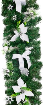 Decoration MagicHome Christmas, garland, white-silver, 200 cm