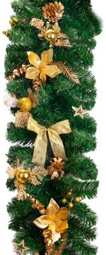 Decoration MagicHome Vianoce, garland, gold, 200 cm