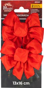 Decoration MagicHome Christmas, Bow, red, pack 2 pcs, 13 x 16 cm