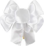 Decoration MagicHome Christmas, Bow, white, pack 2 pcs, 13 x 16 cm