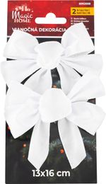 Decoration MagicHome Christmas, Bow, white, pack 2 pcs, 13 x 16 cm