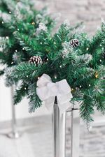 Decoration MagicHome Christmas, Bow, white, pack 2 pcs, 13 x 16 cm