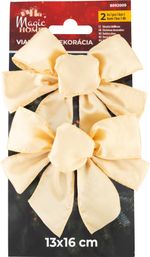 Decoration MagicHome Vianoce, bow, gold, pack. 2pcs, 13 x 16 cm