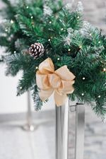 Decoration MagicHome Christmas, Bow, gold, pack 2 pcs, 13 x 16 cm