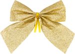Decoration MagicHome Christmas, Bow, gold, pack 4 pcs, 9 x 9 cm