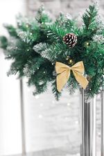 Decoration MagicHome Vianoce, bow, gold, pack. 4 pcs, 9 x 9 cm