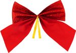 Decoration MagicHome Christmas, Bow, red, pack 4 pcs, 9 x 9 cm