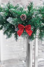 Decoration MagicHome Christmas, Bow, red, pack 4 pcs, 9 x 9 cm