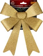 Decoration MagicHome Vianoce, bow, gold, 38 x 30 cm