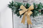 Decoration MagicHome Vianoce, bow, gold, 38 x 30 cm