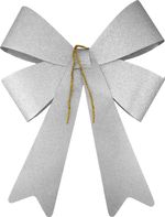 Decoration MagicHome Christmas, Bow, silver, 38 x 30 cm