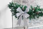 Decoration MagicHome Vianoce, bow, silver, 38 x 30 cm