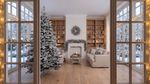 Wreath MagicHome Christmas Frosty, flocked, 3D+2D, 50 cm