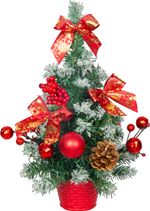 Tree MagicHome Christmas, decorated, snowy, red, 30 cm