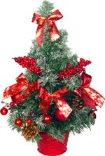 Fa MagicHome Karácsony, díszített, havas, piros, 40 cm