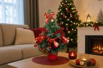 Tree MagicHome Christmas, decorated, snowy, red, 40 cm
