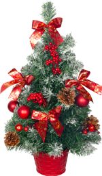 Tree MagicHome Christmas, decorated, snowy, red, 50 cm