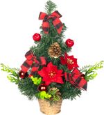 Karácsonyfa MagicHome, díszített, piros, 41 cm