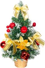 Fa MagicHome Karácsony, díszített, arany-piros, 30 cm