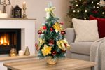 Tree MagicHome Christmas, decorated, gold-red, 50 cm