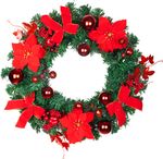 Wreath MagicHome Christmas, red, 41 cm