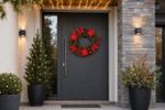 Wreath MagicHome Christmas, red, 41 cm