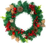 Wreath MagicHome Christmas, red, 30 cm