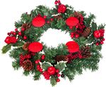 Wreath MagicHome Christmas, advent, red, 41 cm