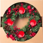Wreath MagicHome Christmas, advent, red, 41 cm