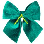 Decoration MagicHome Christmas, bow, green, 13x15 cm, pack of 2 pcs