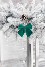 Decoration MagicHome Christmas, bow, green, 13x15 cm, pack of 2 pcs