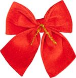 Decoration MagicHome Christmas, bow, red, 13x15 cm, pack of 2 pcs