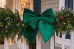 Decoration MagicHome Christmas, bow, green, 25x25 cm
