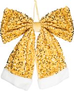 Decoration MagicHome Christmas, bow, gold, 32x38 cm