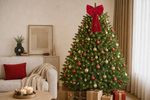 Decoration MagicHome Christmas, bow, red, 36x74 cm