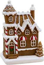 Dekoráció MagicHome Karácsony, Mézeskalács ház, LED, 2xAAA, 11,8x9,7x19,2 cm