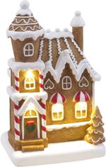 Decoration MagicHome Christmas, Gingerbread House, LED, 2xAAA, 11.8x9.7x19.2 cm