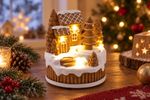 Decoration MagicHome Christmas, Gingerbread House, Rotating Tree, LED, 3xAA, 13x12.6x14.5 cm