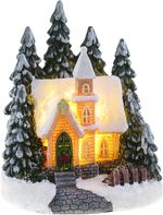 Decoration MagicHome Christmas, Church, LED, 2xLR44, 7x6.3x8.4 cm, sellbox